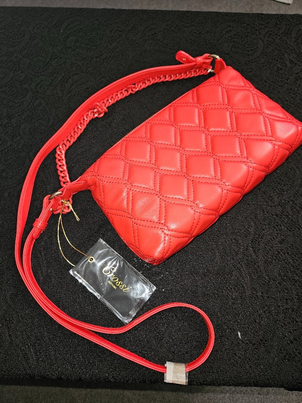 NWT Crossi New York Crossbody Quilted Design Pleather Bag